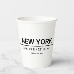 New York Coordinates - New York Coordinates Paper Cups