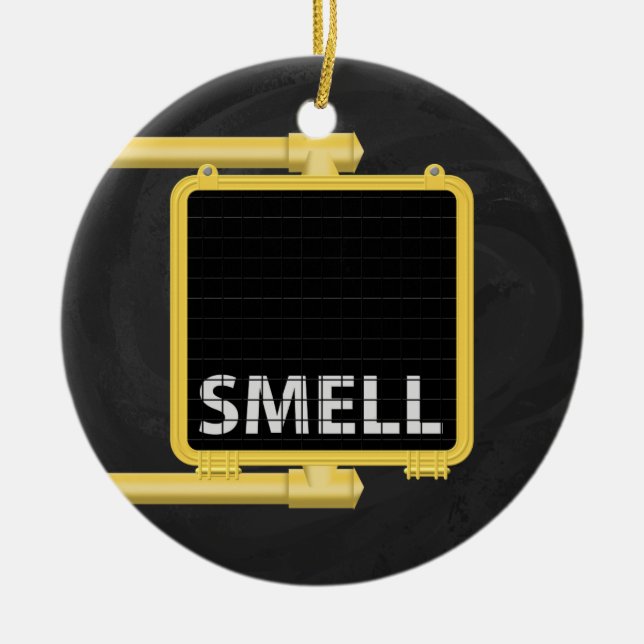 New York Crosswalk Sign Smell Ceramic Tree Decoration (Front)