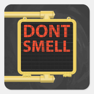 New York Crosswalk Sign Smell Square Sticker