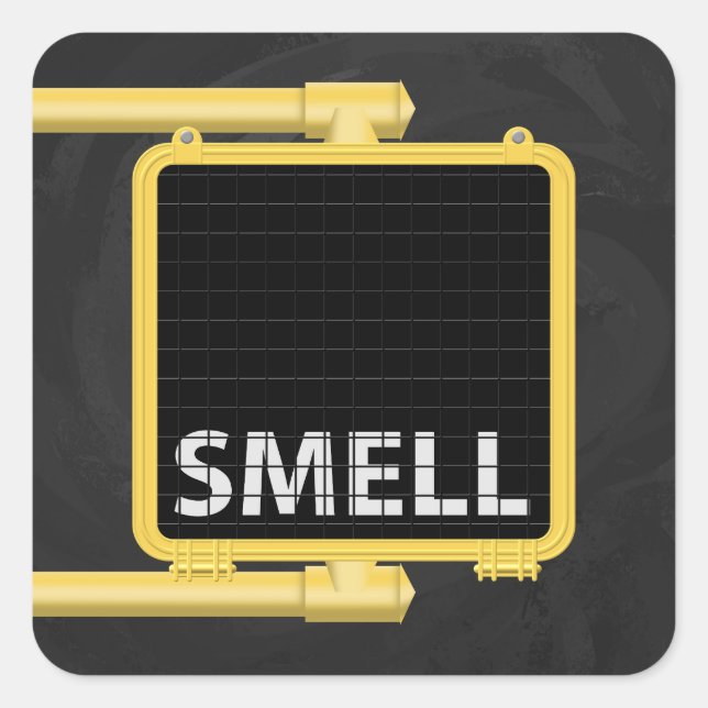 New York Crosswalk Sign Smell Square Sticker (Front)