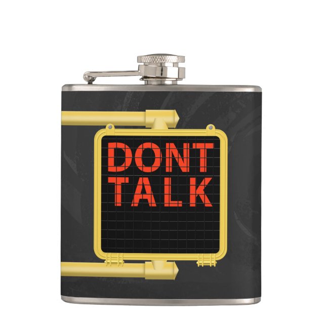 New York Crosswalk Sign Talk Hip Flask (Front)