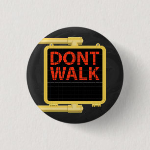 New York Crosswalk Sign Walk 3 Cm Round Badge