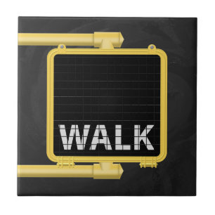 New York Crosswalk Sign Walk Tile