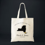 New York Destination Wedding Welcome Bag Tote<br><div class="desc">Wedding weekend welcome gift bag for out of town guests to your wedding,  featuring image of New York,  with gold heart.  Fill tote with your favourite goodies.</div>