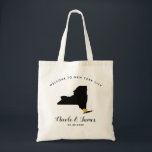 New York Destination Wedding Welcome Bag Tote<br><div class="desc">Wedding weekend welcome gift bag for out of town guests to your wedding,  featuring image of New York,  with gold heart.  Fill tote with your favourite goodies.</div>