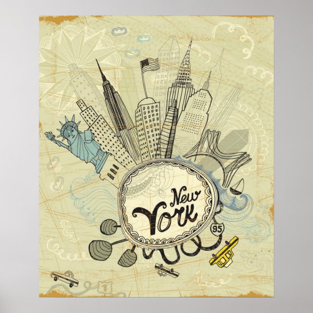 New York Doodle Poster (Front)