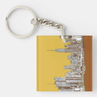 New York drawing Key Ring
