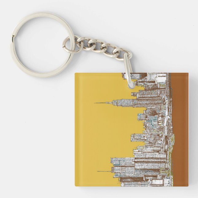 New York drawing Key Ring (Front)
