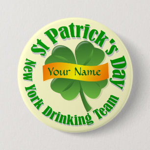 New York drinking team St Patrick's 7.5 Cm Round Badge