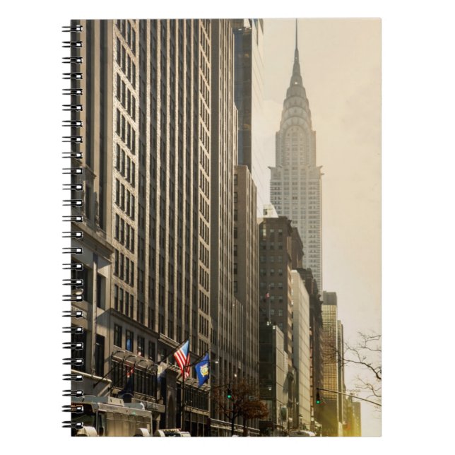 New York, E 42 St and Chrysler Building Spiral Notebook (Front)