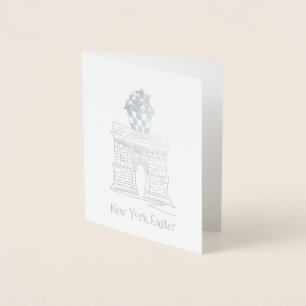 New York Easter Basket NYC Washington Square Arch Foil Card