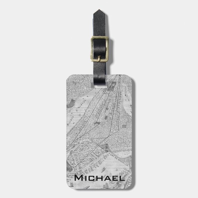 New York: El Train, C1878 Luggage Tag (Front Vertical)