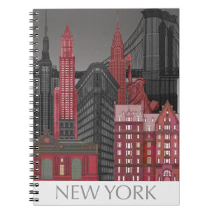 New York Elevations by Night - Red Notebook
