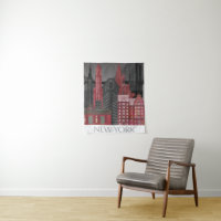 New York Elevations by Night - Red