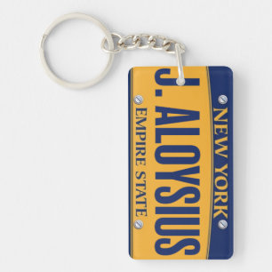 New York Empire State License Plate Art Custom Key Ring