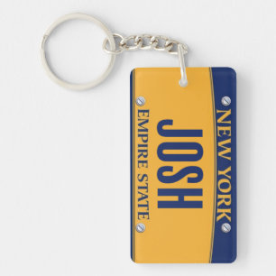 New York Empire State License Plate Art Custom Key Ring