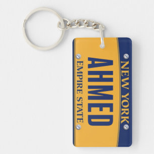 New York Empire State License Plate Art Custom Key Ring