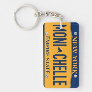 New York Empire State License Plate Art Custom Key Ring