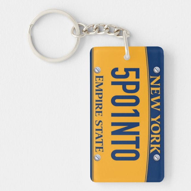 New York Empire State License Plate Art Custom Key Ring (Front)