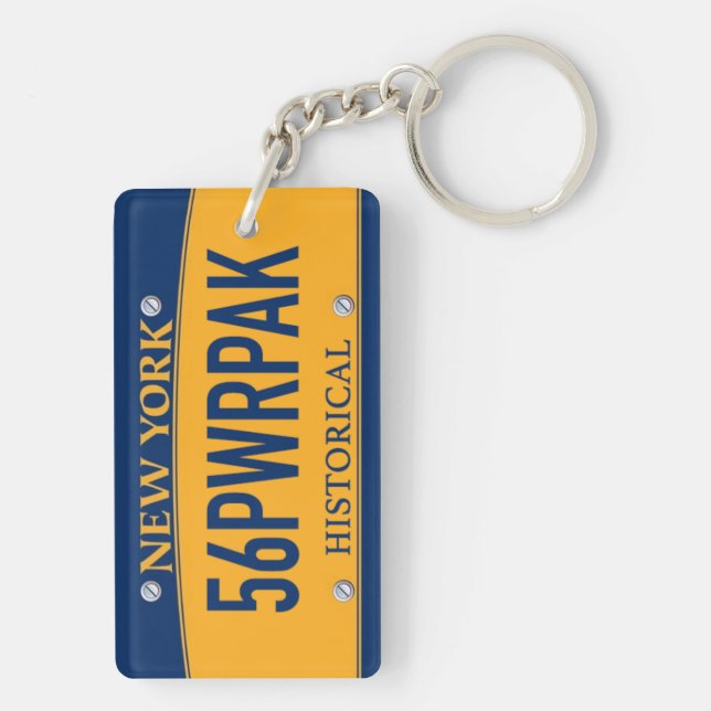 New York Empire State License Plate Art Custom Key Ring (Back)
