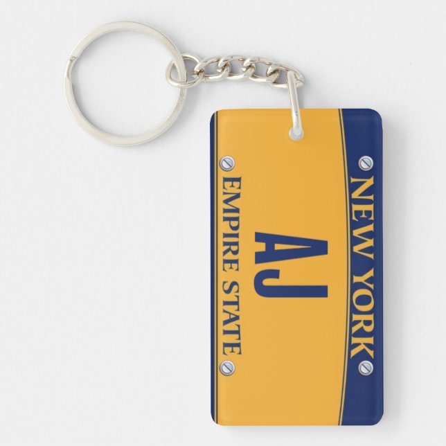 New York Empire State License Plate Art Custom Key Ring (Front)