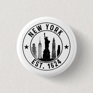 New York Est. 1624 New York City Lover Nyc  3 Cm Round Badge