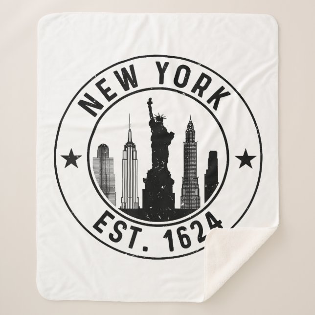 New York Est. 1624 New York City Lover Nyc  Sherpa Blanket (Front)