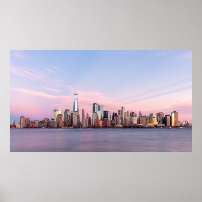 New York Evening Skyline Poster (Front)