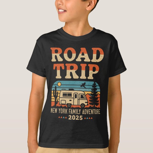 New York Family Adventure Rv Camping Travel Road T T-Shirt (Front)