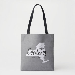 New York Family Monogram State Tote Bag