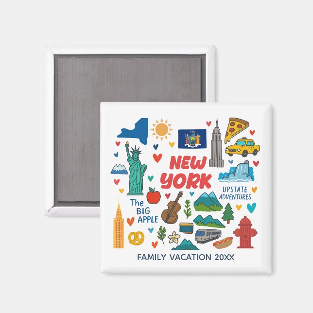 New York Family Trip Keepsake Custom Magnet (Front/Back)