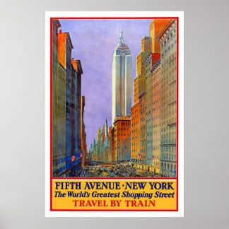 New York Fifth Avenue Travel Poster