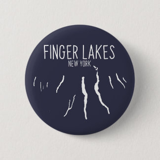 New York FInger Lakes Map Design 6 Cm Round Badge