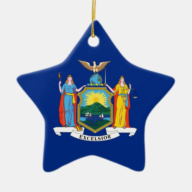 New York Flag Ceramic Ornament (Front)