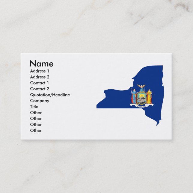 New York Flag Map Business Card (Front)