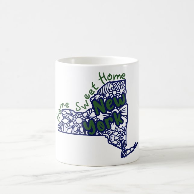 New York Floral Doodles   Coffee Mug (Center)