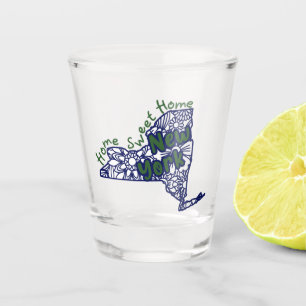 New York Floral Doodles Shot Glass