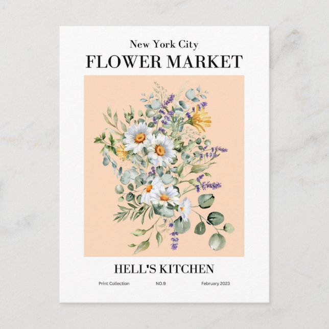 New York Flower Market, Hell's Kitchen Postcard (Front)
