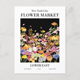 New York Flower Market, Lower East Postcard