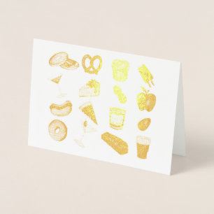 New York Foodie Classic NYC Foods Pizza Bagel Foil Card
