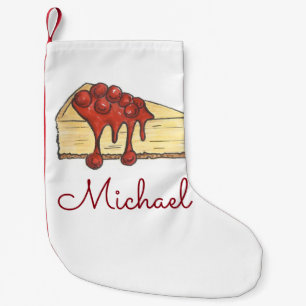 New York Foodie NYC Cherry Cheesecake Slice Small Christmas Stocking