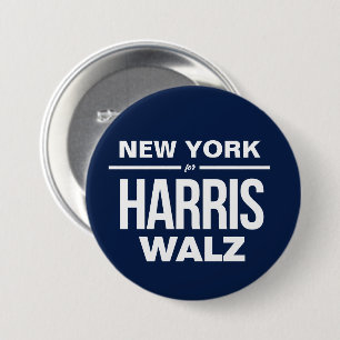 New York for Harris Walz 7.5 Cm Round Badge
