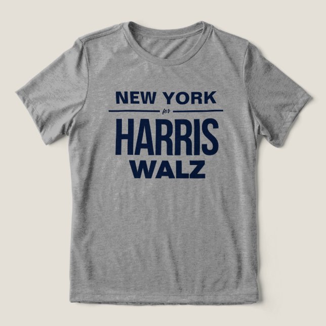 New York for Harris Walz Tri-Blend Shirt (Design Front)