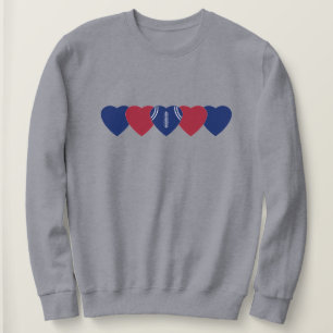 New York Giants Heart Football Dark Sweatshirt