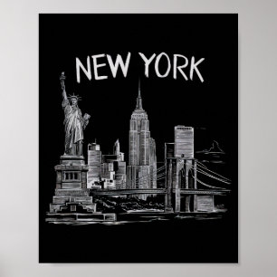New York Gifts for Men Women NY City Vintage Urban Poster