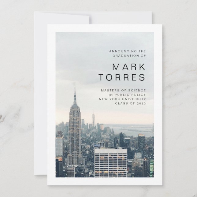 New York Graduation Announcement  (Front)