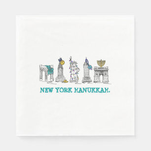 New York Hanukkah Chanukah NYC Jewish Holidays Napkin