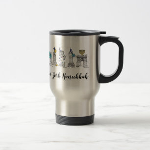 New York Hanukkah NYC Chanukah Jewish Holidays Travel Mug