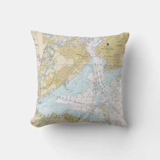 New York Harbour Nautical Chart 12327 Cushion
