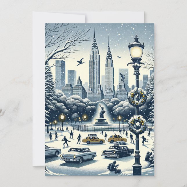 New York Holiday Elegance - Customizable Card. (Front)